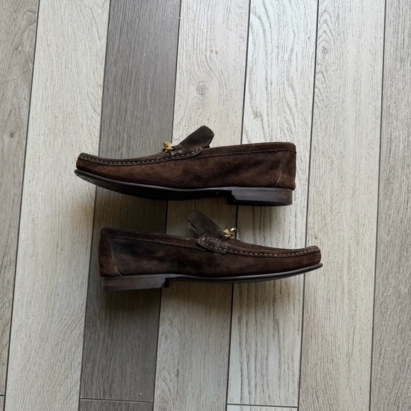 Coach Dark Brown Suede Loafers with Gold Accent main image 2